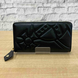 VIVIENNE WESTWOOD NEW SQUIGGLE WALLET BLACK ヴィヴィアンウエストウッド ラウンドジップ ウォレット 長財布 55VV311