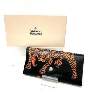 Vivienne Westwood ヴィヴィアン ウエストウッド 長財布 ファイティングタイガー ウォレット 財布 レザー ウォレット ブラック インポート