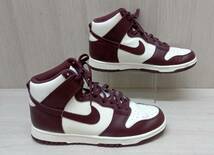 NIKE/ナイキ/スニーカー/WMNS Dunk High/DD1869-601/Burgundy Crush/ワイン系×ホワイト/27cm_画像3