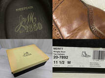 JOHNSTON&MURPHY MERITT Wingtip Boot ワークブーツ サイズ11.5 M ブラウン 羊革 20-7892_画像9