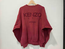 90s KENZO PARIS ケンゾー バックロゴ サーマルスウェット F レッド 赤 コットン 綿 プリント 日本製 3912-7301 アーカイブ オールド old_画像1