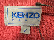 90s KENZO PARIS ケンゾー バックロゴ サーマルスウェット F レッド 赤 コットン 綿 プリント 日本製 3912-7301 アーカイブ オールド old_画像3