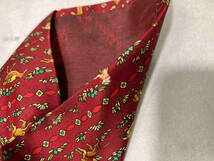Salvatore Ferragamo animal pattern necktie red サルバトーレフェラガモ アニマル柄 ネクタイ レッド_画像5