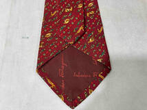 Salvatore Ferragamo animal pattern necktie red サルバトーレフェラガモ アニマル柄 ネクタイ レッド_画像2