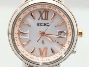 SEIKO ルキア 1B25-0AK0 880※※※ 時計 セイコー ピンク文字盤 電波ソーラー レディース 腕時計