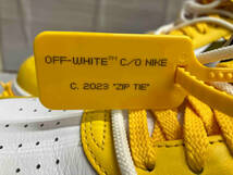 美品 Off-White ×NIKE オフホワイト×ナイキ AIR FORCE 1 MID スニーカー SP LTHR White and Varsity Maize DR0500-101 イエロー28.5_画像6