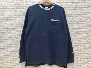 Champion チャンピオン LONG SLEEVE T-SHIRT C3-R403 長袖Tシャツ ロゴ刺繍 メンズ L ネイビー