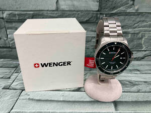 WENGER/01.0641.129/ wing ga-/ наручные часы / кварц / зеленый циферблат / серебряный / с коробкой 