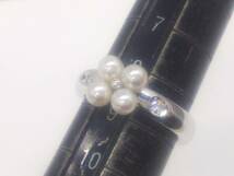 MIKIMOTO／ミキモト／K18／ダイヤ付きリング／8.5号／5.5g／フラワーモチーフ_画像7