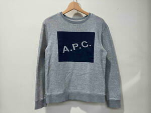 A.P.C. アーペーセー ロゴプリント スウェット トレーナー S グレー コットン 綿 リブ 日本製 4114313 メンズ インナー ベーシック