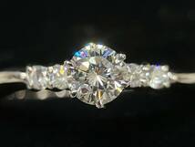 【CGL鑑定書付】 NINA RICCI Pt900 ダイヤ0.35 ＋ 0.10ct 約12.5号 3.5g ダイヤモンド G VS2 GOOD 中央宝石研究所_画像2