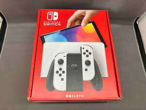 【初期化済み・初期動作のみ確認済み・箱傷み・タバコ臭あり】Nintendo Switch(有機ELモデル) Joy-Con(L)/(R) ホワイト(HEGSKAAAA)