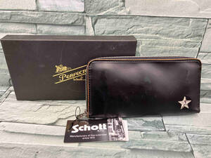 Schott/ONE STAR HORSE HIDE WALLET/ショット/長財布/ロングウォレット/ワンスター/レザー/スタッズ/メンズ/ブラック