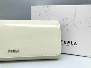 FURLA フルラ WP00153 ホワイト 二つ折り長財布 エナメル 店舗受取可