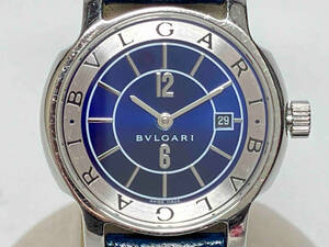 BVLGARI Solotempo ST29S 青文字盤 レザーベルト クォーツ ステンレス