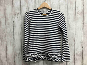 COMME des GARCONS| long sleeve T shirt | cut and sewn | com com | navy | white | border pattern |S size | lady's 