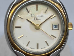 ジャンク [動作未確認 文字盤腐食有り] Christian Dior 3001 クォーツ レディース 腕時計