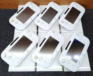 鴨BY【初期化済み】Wii U 本体 6台 + ゲームパッド 6個 セット まとめ売り ホワイト 32GB×5/8GB×1 WUP-001/101/010 Nintendo ジャンク