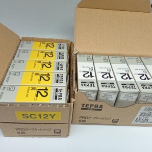 未開封品 KING JIM TEPRA PROテープカートリッジ 10個セット 12MM白ラベルブラックインク 12MM黄色ラベルブラックインク SC12K SC12Yの画像1