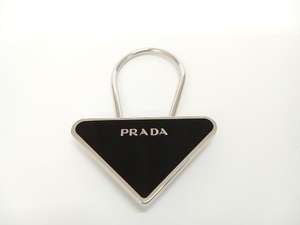 ジャンク 1円 PRADA ロゴトライアングル ブラック プラダ キーホルダー キーリング