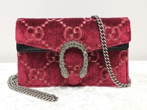 GUCCI グッチ GGベルベット ディオニュソス チェーン ショルダーバッグ レッド スエード 476432 店舗受取可