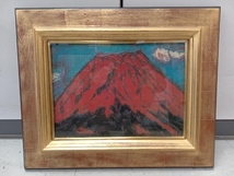 TAKE.H 赤富士 絵画 アート 約40×49cm_画像2