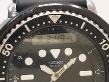 【1円】ジャンク SEIKO セイコー H558-5000 150m ハイブリットダイバー クォーツ メンズ 腕時計 アナデジ ブラック 秒針不良 パーツ取り_画像5