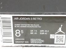 NIKE AIR JORDAN 3 RETRO DN3707-100 ナイキ スニーカー 26.5cm ホワイト_画像9