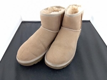 UGG アグ W CLASSIC MINI Ⅱ／1016222 ショートブーツ ベージュ 25cm 店舗受取可_画像1