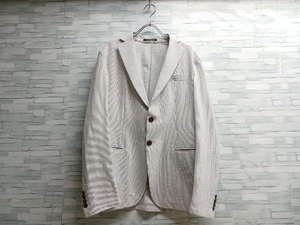 EMPORIO ARMANI エンポリオアルマーニ 19年製 WOVEN BLAZER 21G28S 21S46 テーラードジャケット ストライプ グレー系