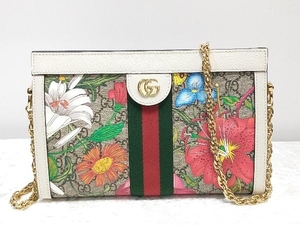 GUCCI グッチ オフィディア GGフローラ チェーン ショルダーバッグ ベージュ ホワイト フラワー 花柄 店舗受取可