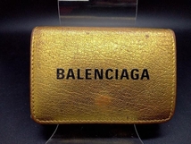 BALENCIAGA 三つ折財布 ゴールド 551921・8060・X・5681 ペーパーミニウォレット コンパクト_画像2