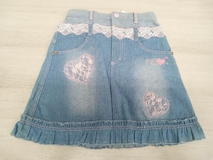 [ tag attaching ]mezzo piano Mezzo Piano Denim skirt race Heart size 140