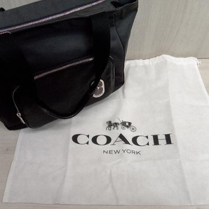 COACH 9106 トートバッグ ブラック 大きめ ナイロン×レザーの画像2