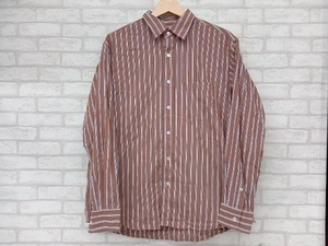 Ernie Palo Standard Stripe Shirt アーニーパロ スタンダード ストライプシャツ ブラウン 長袖シャツ メンズ サイズ46 日本製