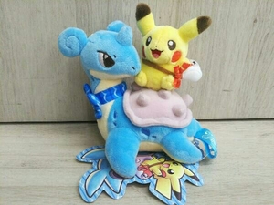 【タグあり】ポケットモンスター ポケモン マスコット ラプラスに乗って ピカチュウ ポケセン 約13.5cm