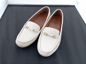 COACH コーチ MAVIS LEATHER LOAFER FG4581 衣料 ローファー サイズ23 アイボリー 店舗受取可