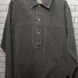 HOUSTON ヒューストン WABASH PULLOVER SHIRT BLACK VINTAGE WASH 長袖シャツの画像1