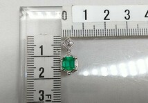 Pt900 エメラルド0.847ct ダイヤ0.15ct ペンダントップ トップ 総重量2.2g ソーティングカード付 プラチナ ジュエリー カラーストーン_画像7