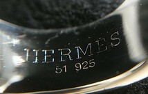 HERMES SV 約10号 キャンディ リング 指輪 Ｈロゴ ブランドアクセサリー 925 シルバー ジュエリー エルメス アクセサリー ホワイト_画像6