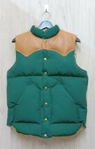 Rocky Mountain Featherbed/ロッキーマウンテンフェザーベッド/ダウンベスト/The DUFFER of GEORGE/CHRISTY VEST/グリーン×オーカー系/40_画像1