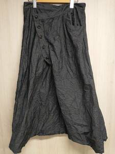 Y*s wrinkle processing sarouel pants YI-T15-674-2 Yohji Yamamoto wise gray made in Japan lady's 2 draw code attaching 