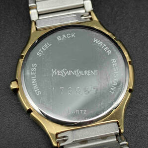 ジャンク Yves Saint Laurent 176667 紺文字盤 グレー文字盤 コンビ クォーツ 腕時計の画像3