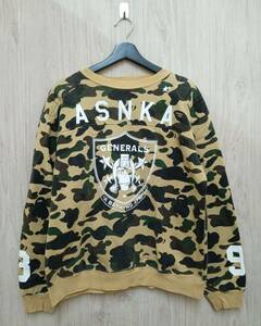 A BATHING APE/ A Bathing Ape / sweat / camouflage big print sweat /o- car series × brown group × green group other /M size 