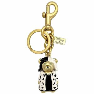  Coach key holder Gold white black kruelaDisney CC343 unused beautiful goods Disney collaboration 