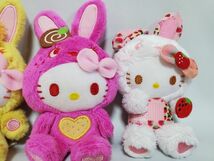 2011-12 レア FURYU 非売品 ハローキティ キティ カラフルバニー Colorful Bunny うさぎ ぬいぐるみ マスコット セット かぶりんぼ_画像4