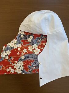 送料無料 溶接 頭巾 手作り 59㎝　新春価格　白　一点物