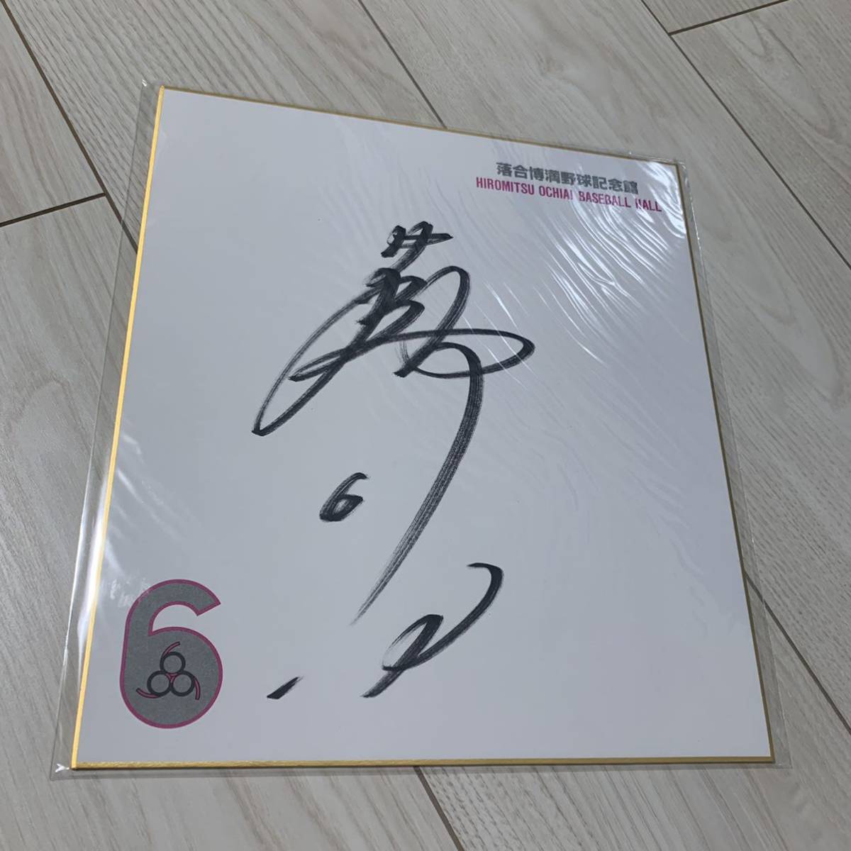 Hiromitsu Ochiai autograph colored paper Chunichi Dragons Lotte Giants, baseball, Souvenir, Related goods, sign