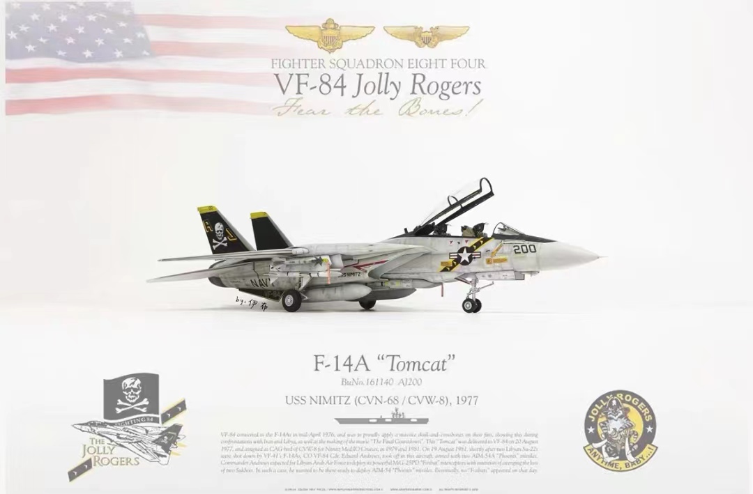 1/48 US Air Force F-14A VF-84 Tomcat producto terminado ensamblado y pintado, Modelos de plástico, aeronave, Producto terminado