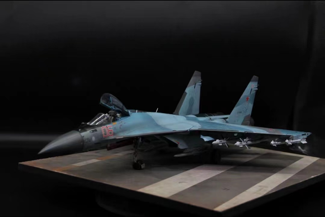 1/48 俄罗斯空军 SU-35S 战斗机, 组装并喷漆, 完整产品, 塑料模型, 飞机, 完成的产品